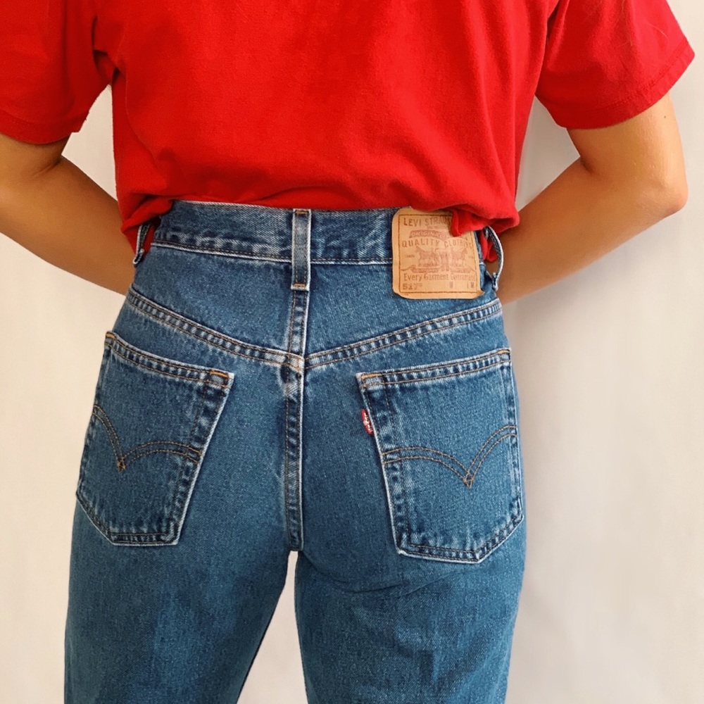 Vintage light wash low rise bootcut/flare jeans